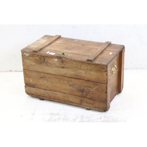 570 - Late 19th / Early 20th century Waxed Pine Box, 70cm wide x 41cm high