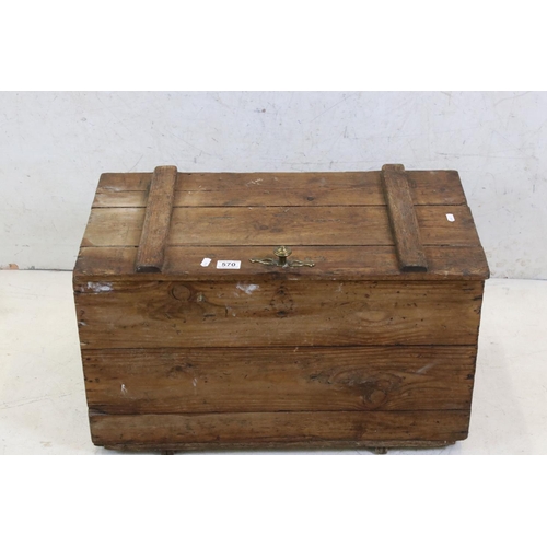 570 - Late 19th / Early 20th century Waxed Pine Box, 70cm wide x 41cm high