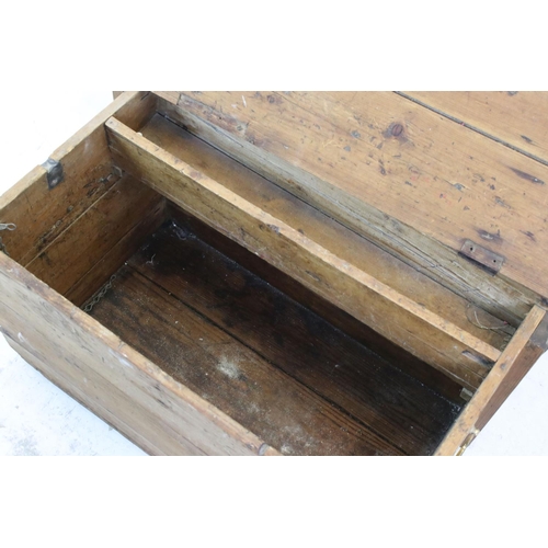 570 - Late 19th / Early 20th century Waxed Pine Box, 70cm wide x 41cm high