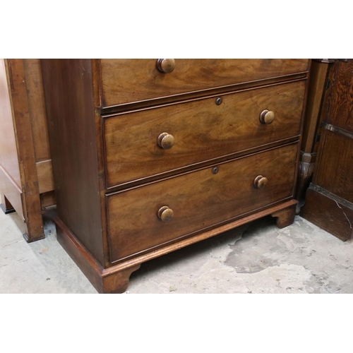 633 - 19th century mahogany housekeeper's linen chest of six drawers on bracket feet