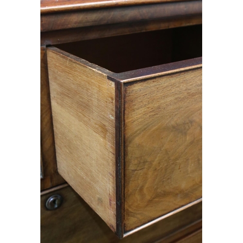 633 - 19th century mahogany housekeeper's linen chest of six drawers on bracket feet