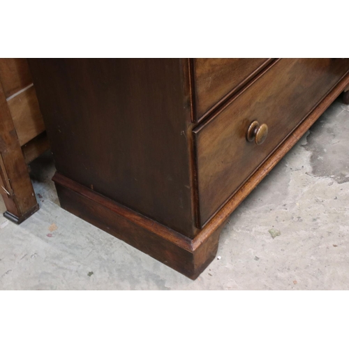 633 - 19th century mahogany housekeeper's linen chest of six drawers on bracket feet