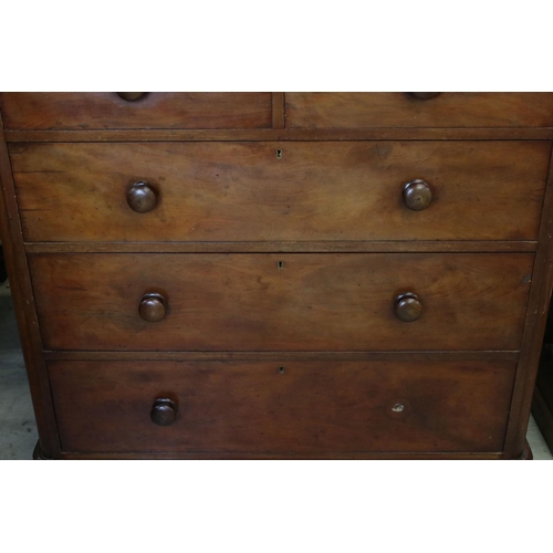 642 - Victorian Mahogany Chest of Two Short over Three Long Drawers, raised on a plinth base, 120cm long x... 