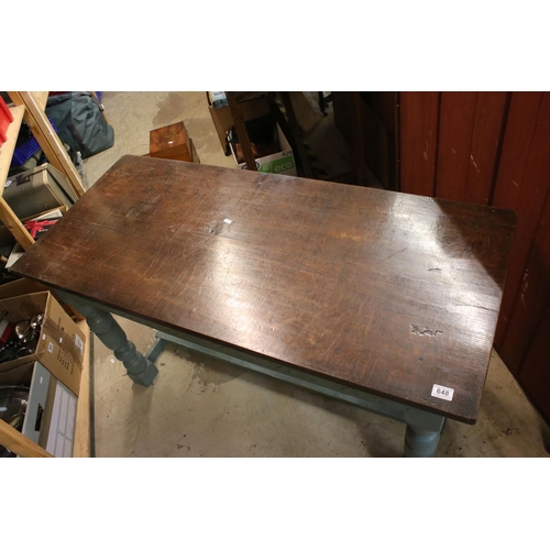 648 - Antique oak tavern table with drawer to end