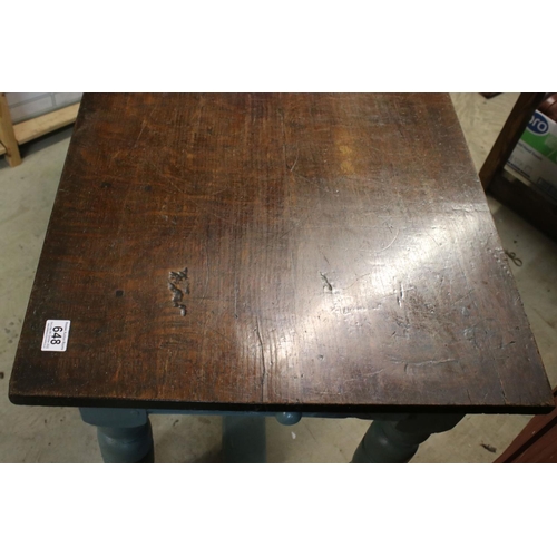 648 - Antique oak tavern table with drawer to end