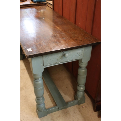 648 - Antique oak tavern table with drawer to end