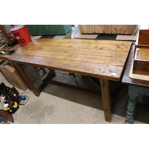 649 - Vintage pine kitchen work table