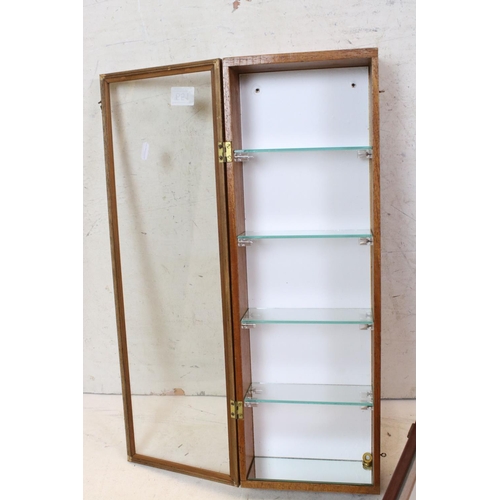 651 - Six Wooden Collector's Display Cabinets, each with glazed hinged fronts and mirrored or glass shelve... 