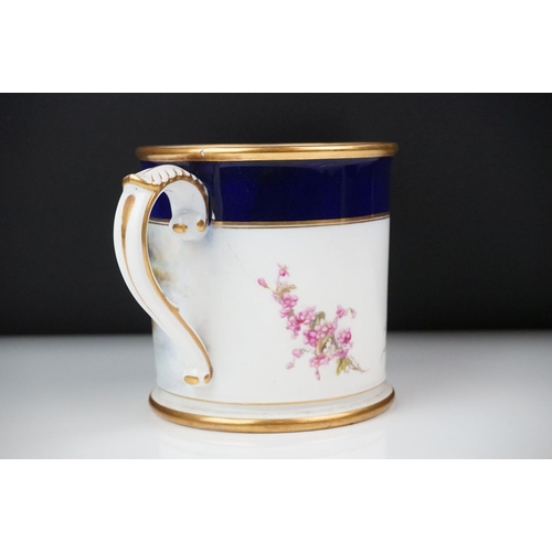 2 - Early 20th Century Royal Worcester loving cup, dated 1921, with hand painted Pike and floral decorat... 