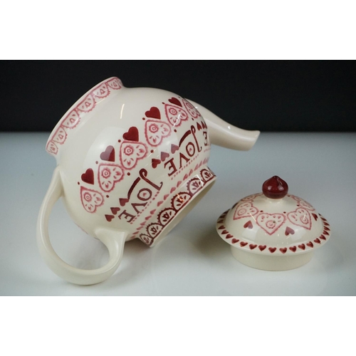 20 - Collection of 10 items of Emma Bridgewater, to include a 'Love' teapot & cover (19cm high), Spongewa... 