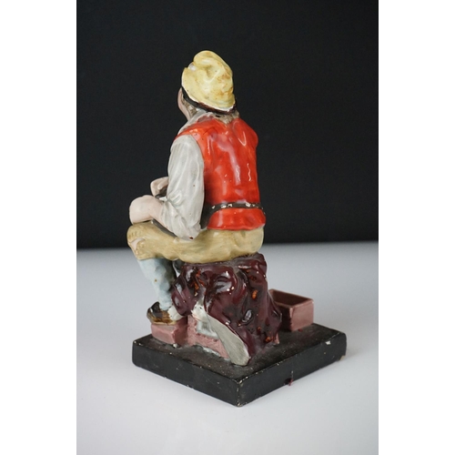 28 - 19th Century Staffordshire Toby jug modelled as Toby Philpott holding a foaming tankard and pipe, ap... 