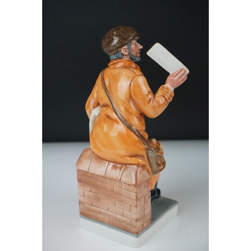 33 - Three Royal Doulton porcelain figures to include ' The Newsvendor ', no. HN 2891, 21cm high, and two... 