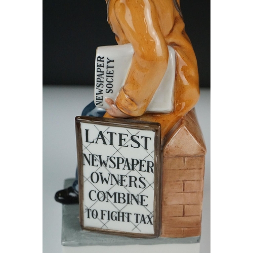 33 - Three Royal Doulton porcelain figures to include ' The Newsvendor ', no. HN 2891, 21cm high, and two... 