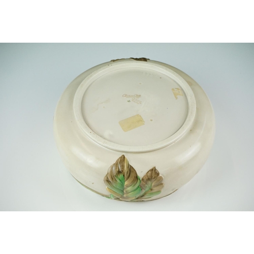 78 - Two Clarice Cliff Newport Pottery bowls, to include fruit bowl with relief moulded foliate decoratio... 