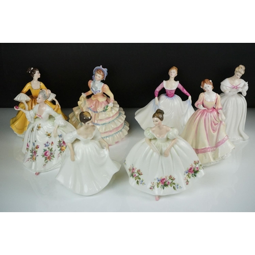 79 - Eight Royal Doulton porcelain lady figures to include HN 2477 Denise, HN 3354 Yours Forever, HN 2807... 