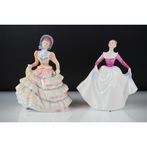 79 - Eight Royal Doulton porcelain lady figures to include HN 2477 Denise, HN 3354 Yours Forever, HN 2807... 