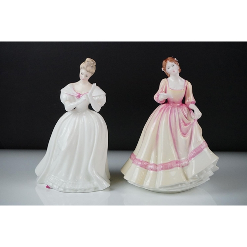 79 - Eight Royal Doulton porcelain lady figures to include HN 2477 Denise, HN 3354 Yours Forever, HN 2807... 