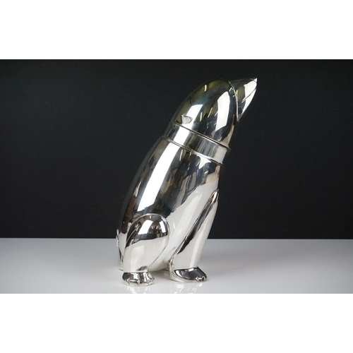 142 - Unusual silver plated polar bear cocktail shaker