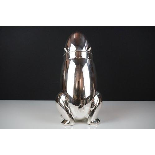 142 - Unusual silver plated polar bear cocktail shaker