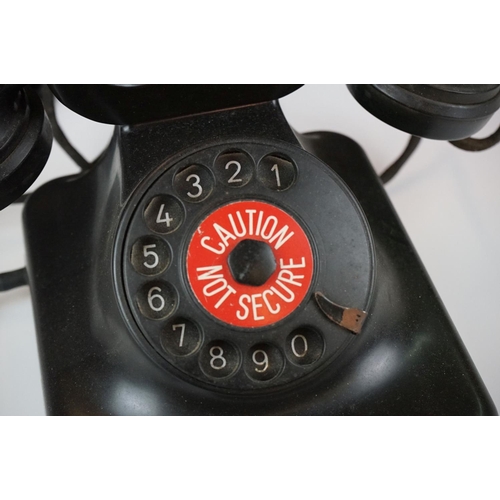 159 - Black Bakelite post office type telephone, stamped 'post' to base