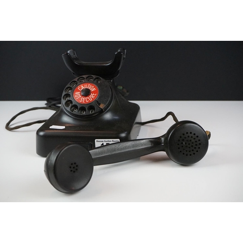 159 - Black Bakelite post office type telephone, stamped 'post' to base