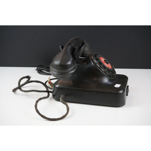 159 - Black Bakelite post office type telephone, stamped 'post' to base