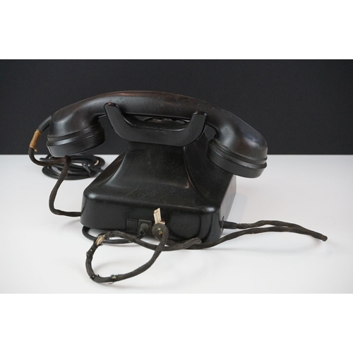 159 - Black Bakelite post office type telephone, stamped 'post' to base