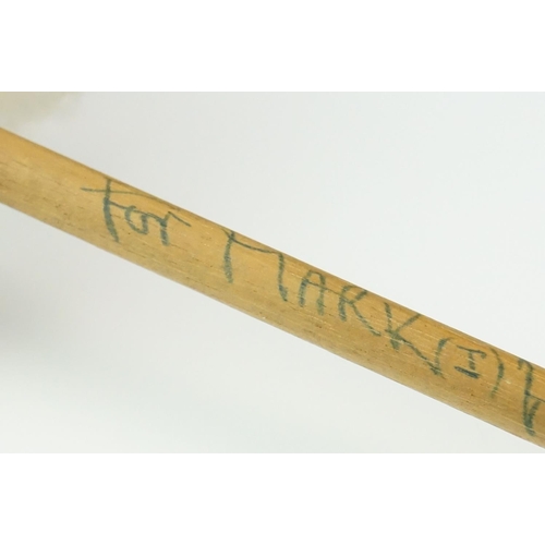 30 - Original 1980's Ken Dodd Wool Tickling / Tickle Stick, the cane handle signed ' For Mark, Happiness ... 