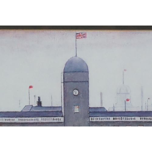 151 - L S Lowry Print ' VE Day Victory in Europe ' 56cm x 44cm, framed and glazed