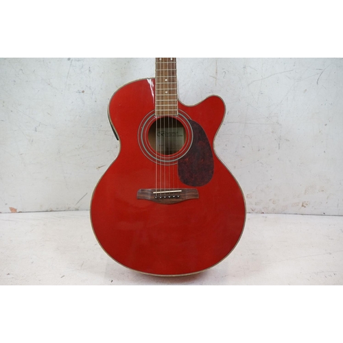 459 - Brunswick Electro-Acoustic Guitar, Red, model no. BTK60MPK