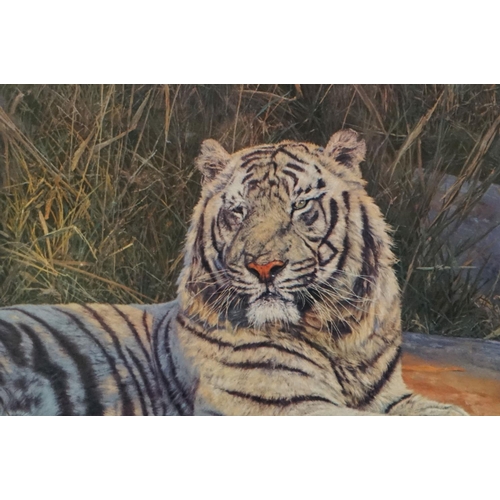 551 - Anthony Gibbs, signed limited edition print ' The Great White Tiger ' no. 913/1500, image measures 7... 