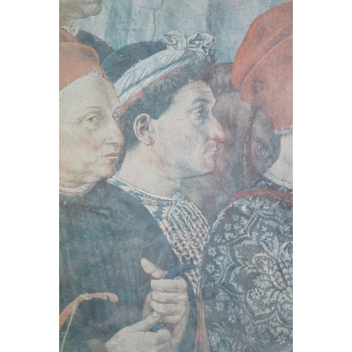 552 - Renaissance style Print of Three Men in a crowd, 95cm x 67cm