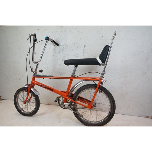 75 - 1970's Raleigh Chopper Bicycle, mk / mark 1, red, three speeds