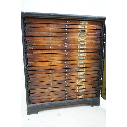 167 - Late 19th / Early 20th century painted wooden microscope slide cabinet, the glazed door opening to r... 