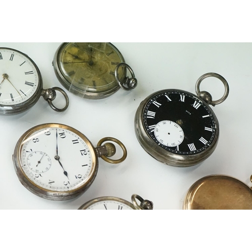 318 - A collection of six pocket watches to include silver example together with a quantity of pocket watc... 