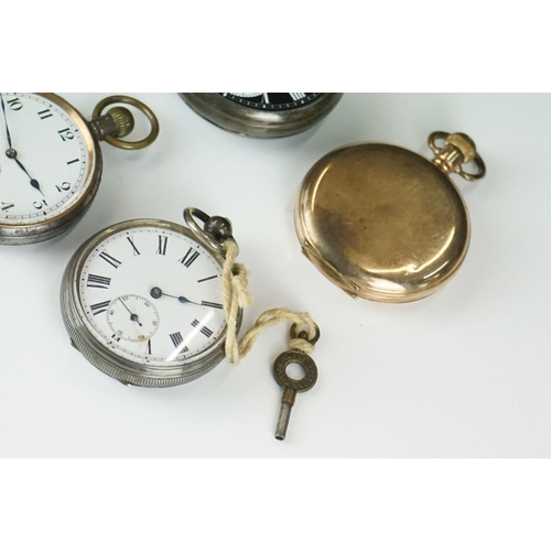 318 - A collection of six pocket watches to include silver example together with a quantity of pocket watc... 