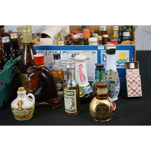 450 - Large collection of 150+ miniatures, to include whisky, brandy, sambuco, amaretto & many others (2 b... 