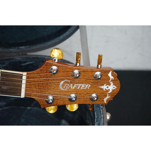 464 - Crafter Six String Acoustic Guitar, serial no. 05102024, contained in a Stagg Hard Case