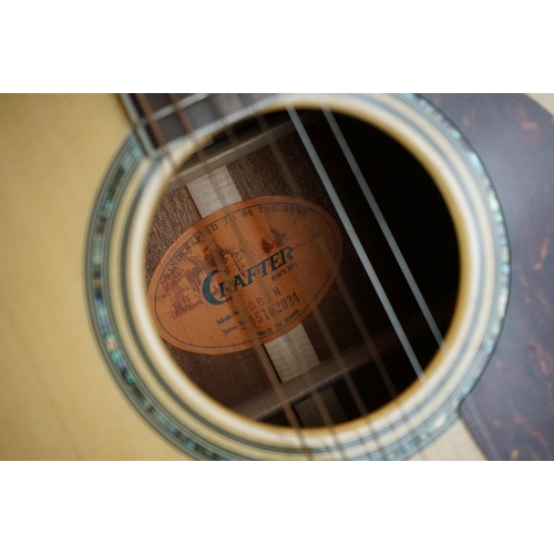 464 - Crafter Six String Acoustic Guitar, serial no. 05102024, contained in a Stagg Hard Case