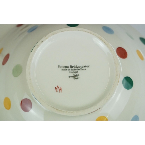 82 - Emma Bridgewater Polka Dot pattern ceramics to include a nesting hen egg basket with polka dot and b... 