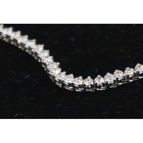 120 - Diamond riviere 18ct white gold necklace, comprising one hundred and seventy-nine small round brilli... 