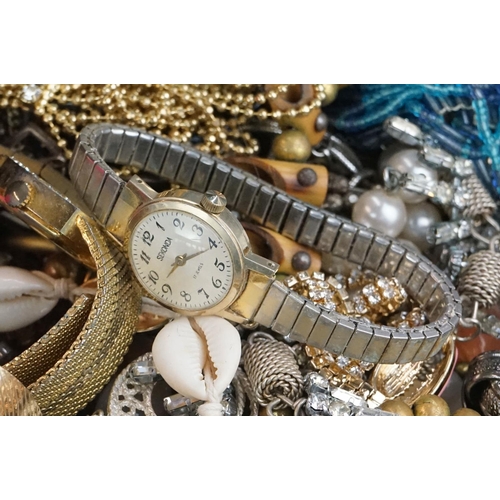 338 - Collection of costume jewellery & watches