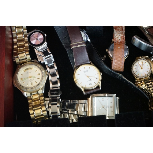 342 - A mixed collection of wristwatches and pocket watches to include Smiths, Casio and Sekonda examples.