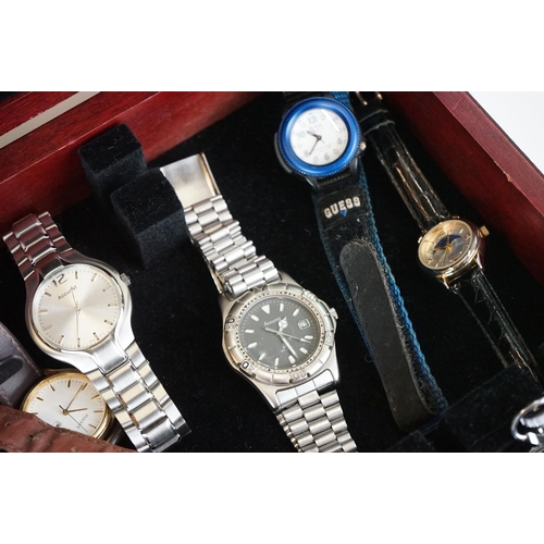 342 - A mixed collection of wristwatches and pocket watches to include Smiths, Casio and Sekonda examples.