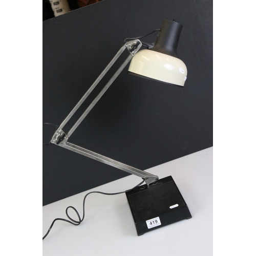 419 - 20th century Retro ' Lival ' Angle-poise Desk Lamp with white and black shade