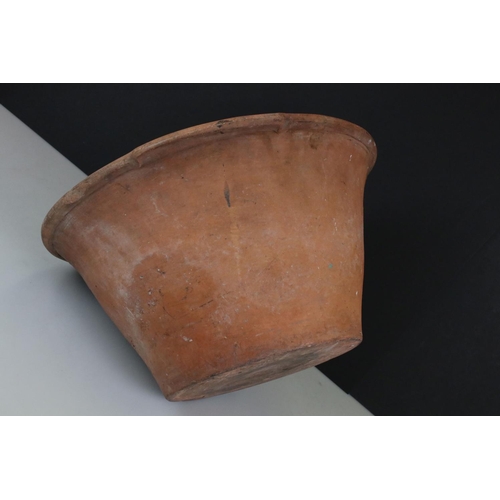 444 - Large Terracotta Dairy Bowl with glazed interior, 43cm diameter