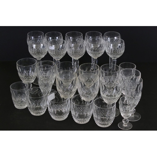 83 - Collection of Waterford Crystal ' Colleen ' pattern cut glassware to include 10 wine glasses, 9 gobl... 