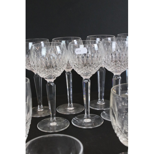 83 - Collection of Waterford Crystal ' Colleen ' pattern cut glassware to include 10 wine glasses, 9 gobl... 