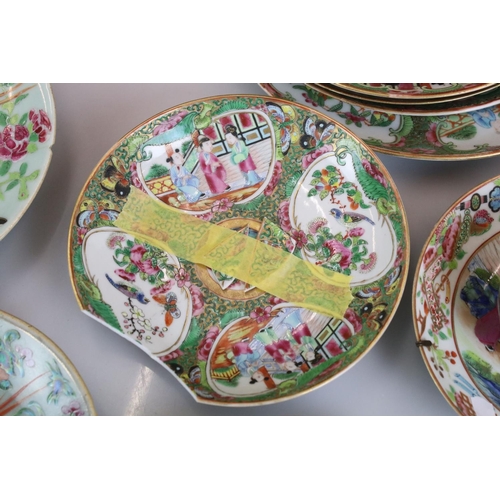 84 - Fourteen items of Chinese Porcelain including Eight Cantonese Plates and a Cup decorated with figure... 