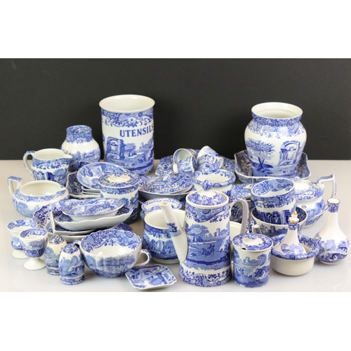 95 - Collection of Copeland Spode's Italian Blue and White Dinner and Tea ware plus some later Spode Ital... 